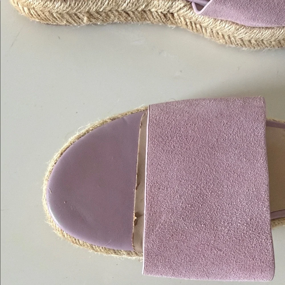 H by Halston Norma Pink/Lilac Suede Espadrille Slide Sandals. Sz 5M